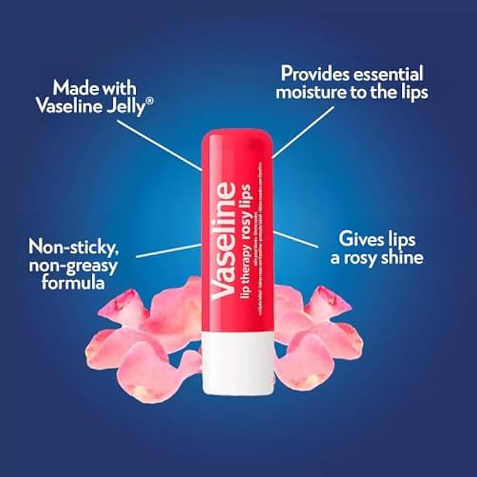 Vaseline LIP THERAPY ROSY LIPS 12-PACK  MOISTURIZING BALM, LIP CARE FOR DRY LIPS, 0.16 OZ EA - Image 4